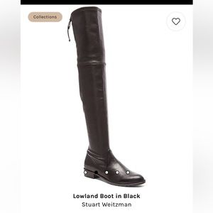 Stuart Weitzman “Lowland” Black Leather Boot